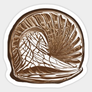 Bronze Nautilus Shell Artwork No. 757 Sticker